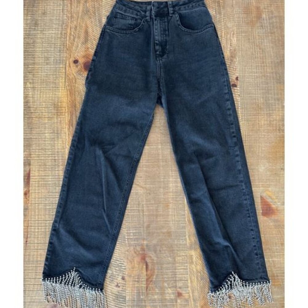 ASOS Denim Rhinestone Black Jeans Size 26